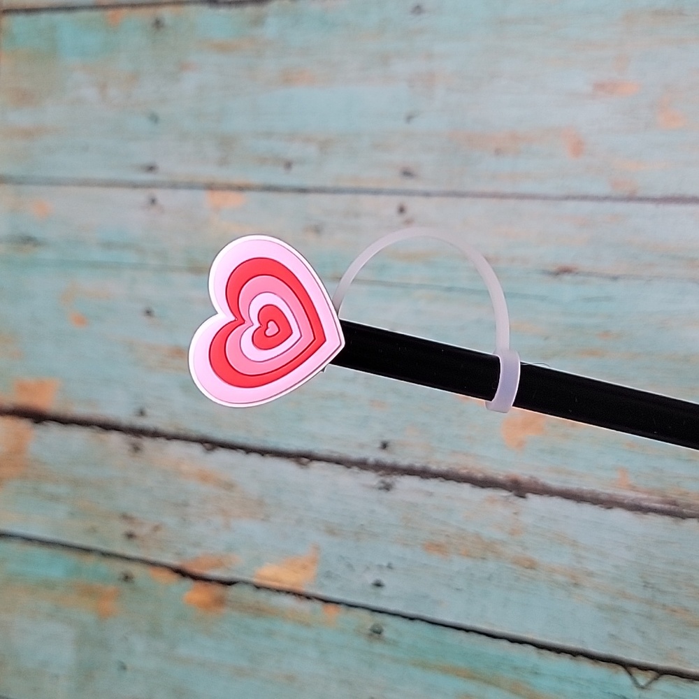 Valentine Heart Straw Topper - Picture 4 of 5
